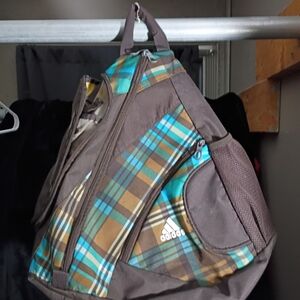 Adidas Brown and Blue Men's Backpack